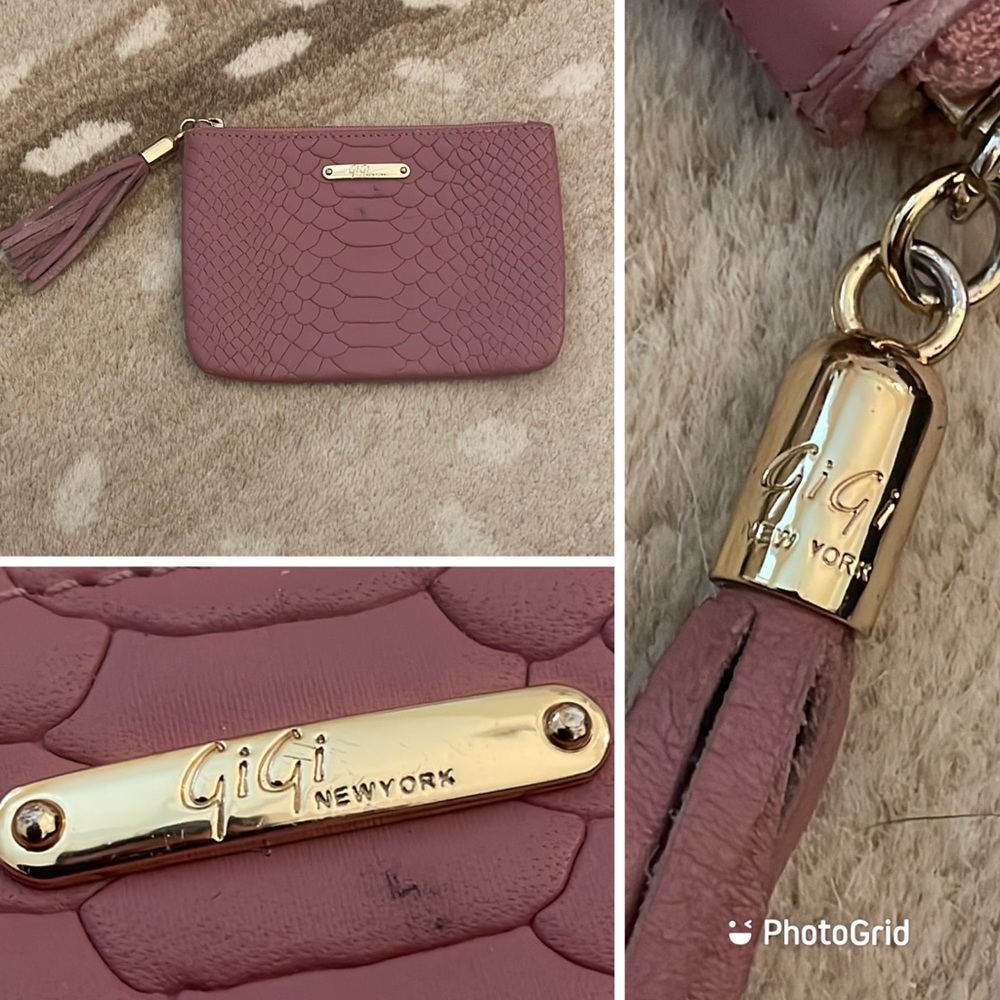 Gigi New York Embossed Python Leather small makeup